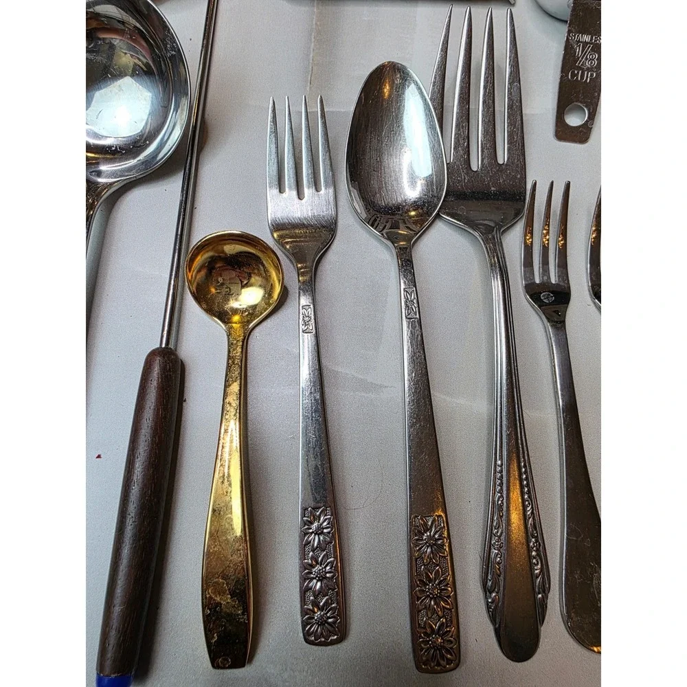 Vintage Kitchen Utensil Lot‎ Ekco Can Piercer Pfaltzgraff Flatware Stainless A3